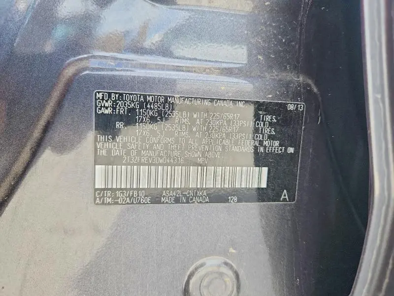 2013 TOYOTA RAV4 LE  