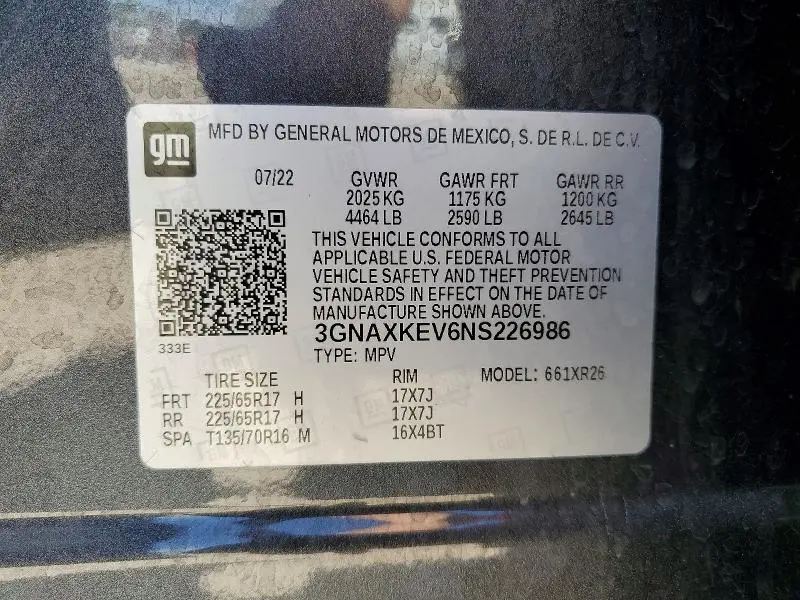2022 CHEVROLET EQUINOX LT  