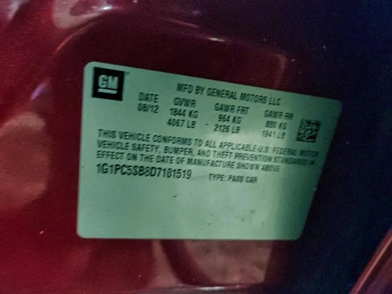 2013 CHEVROLET CRUZE LT  