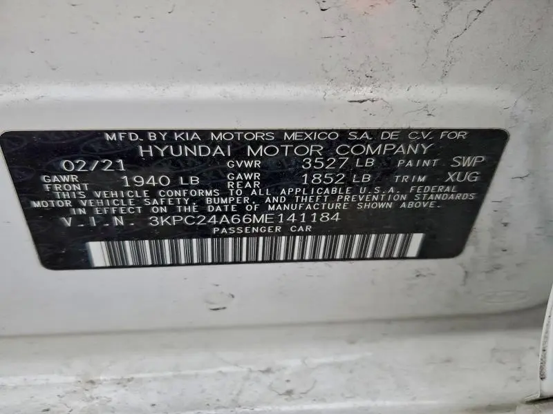 2021 HYUNDAI ACCENT SE  