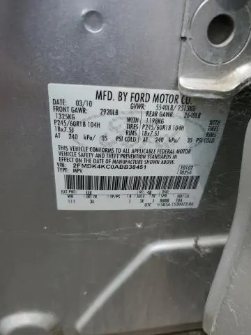 2010 FORD EDGE LIMITED  