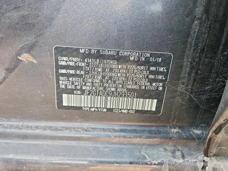 2018 SUBARU CROSSTREK PREMIUM  