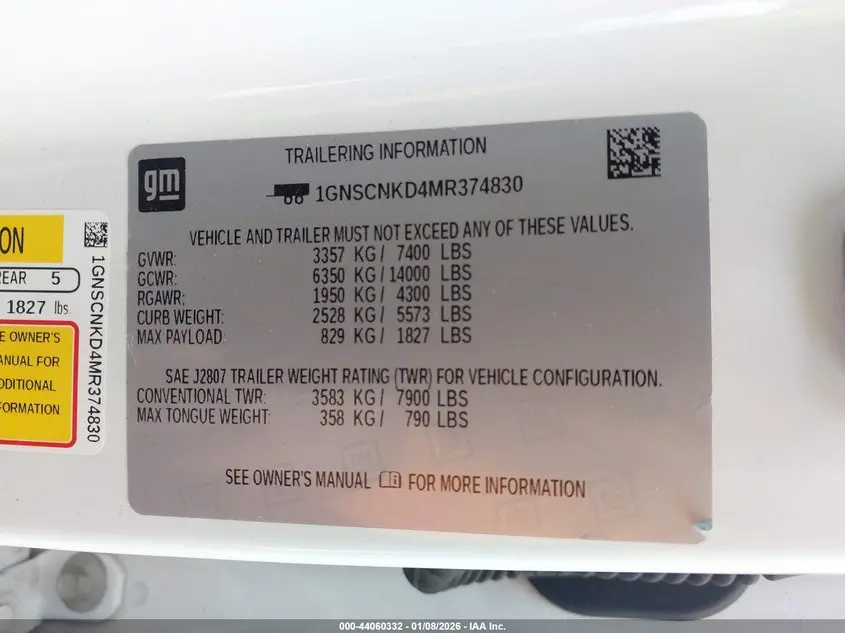 2021 CHEVROLET TAHOE 2WD LT