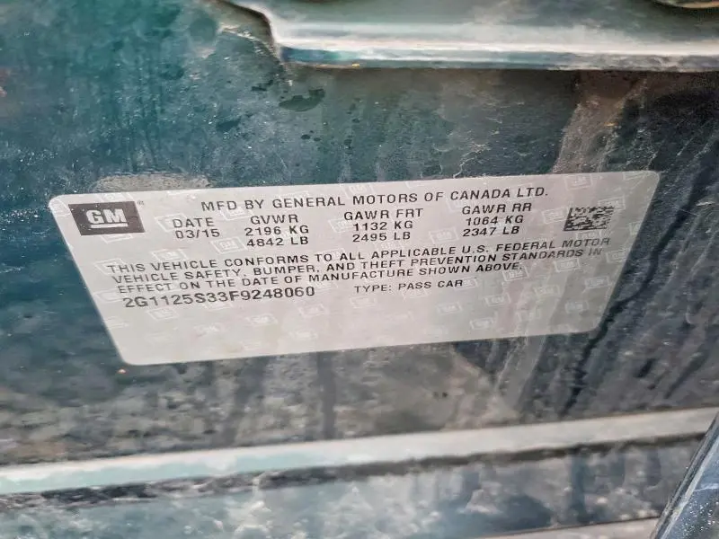 2015 CHEVROLET IMPALA LT  