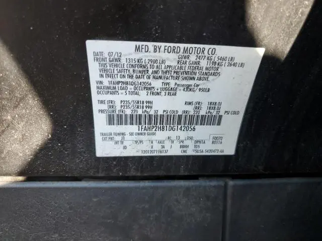 2013 FORD TAURUS SEL  