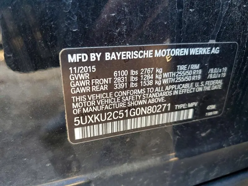 2016 BMW X6 XDRIVE35I  