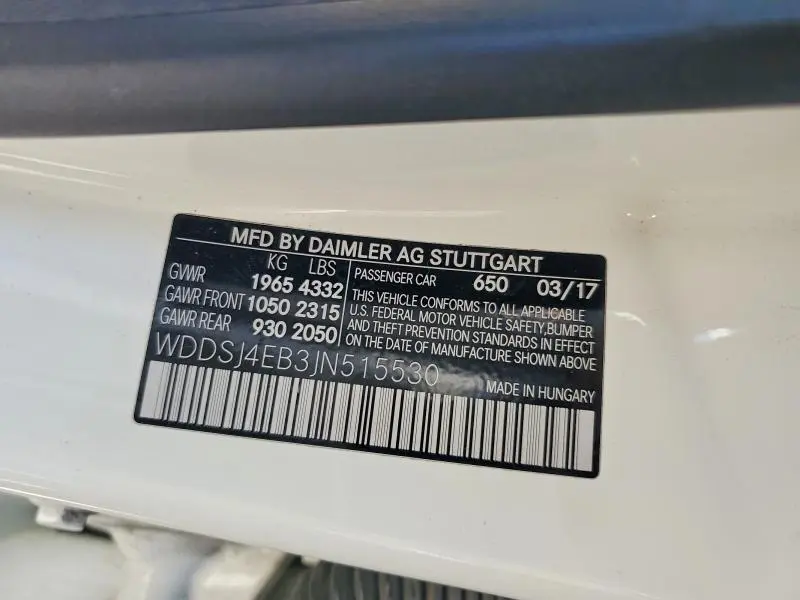 2018 MERCEDES-BENZ CLA 250  