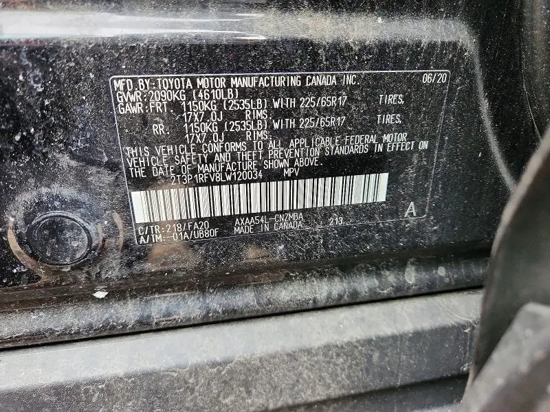 2020 TOYOTA RAV4 XLE  