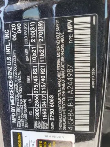 2020 MERCEDES-BENZ GLE 350  