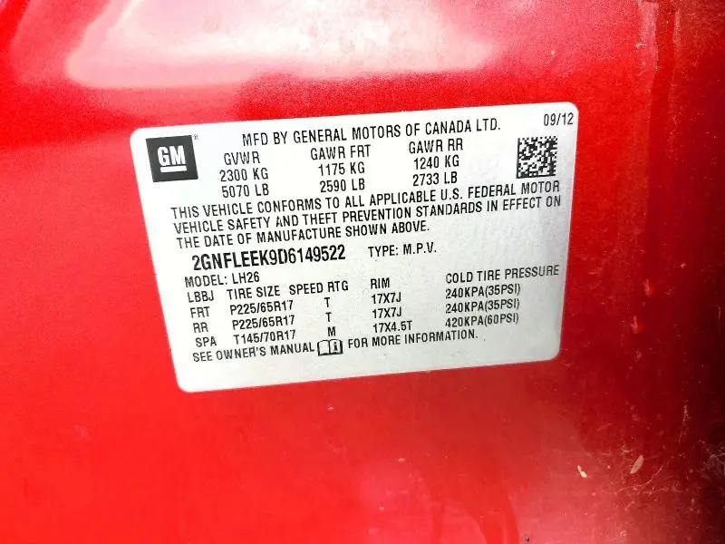 2013 CHEVROLET EQUINOX LT  