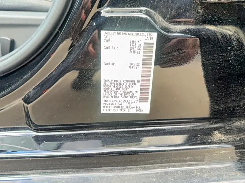 2019 NISSAN ALTIMA SL  