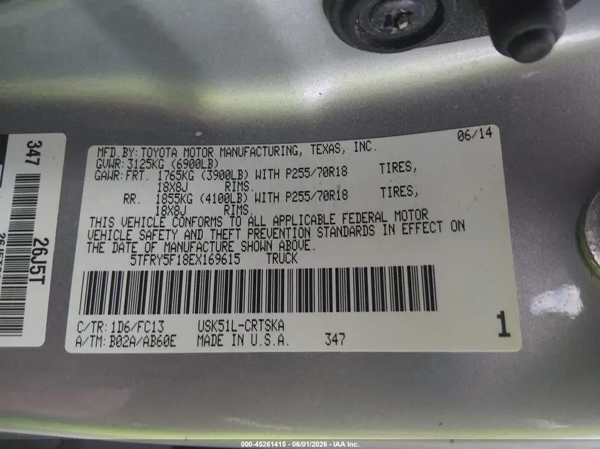 2014 TOYOTA TUNDRA SR5 5.7L V8