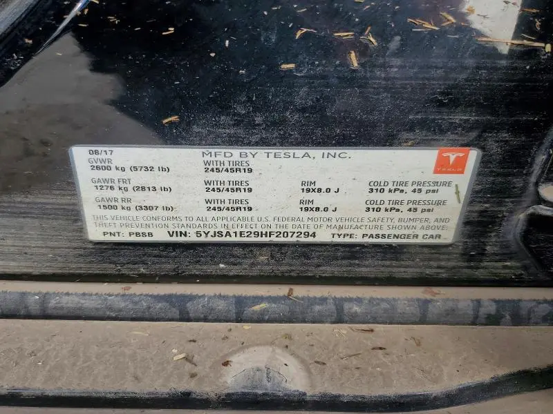 2017 TESLA MODEL S   