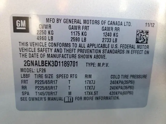 2013 CHEVROLET EQUINOX LS
