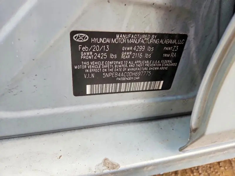 2013 HYUNDAI SONATA GLS  