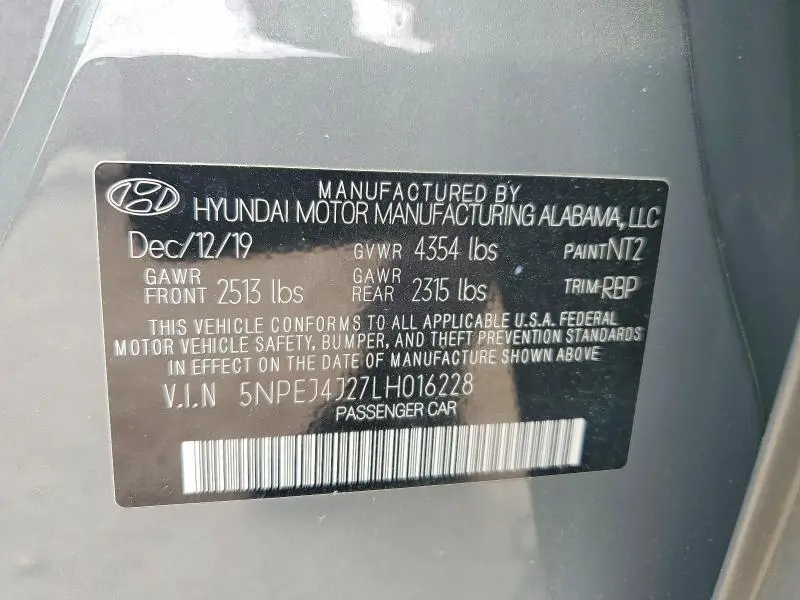 2020 HYUNDAI SONATA SEL PLUS  