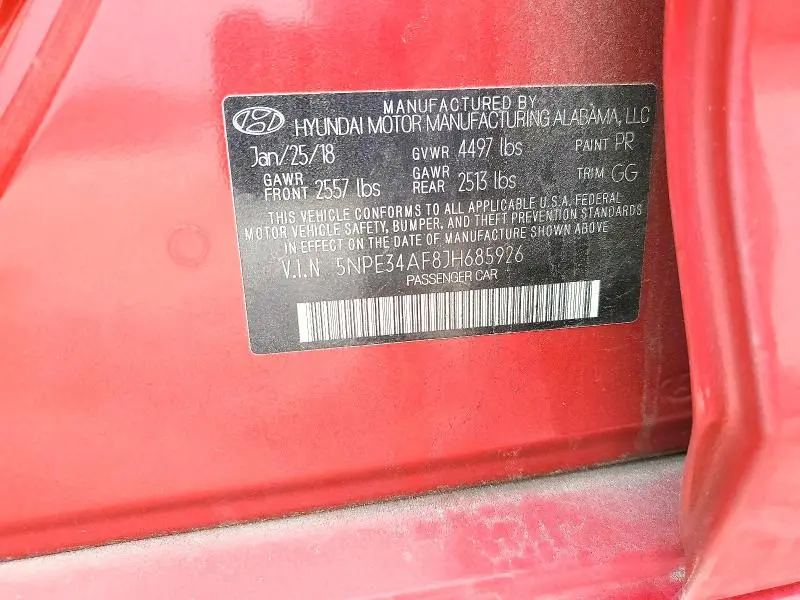 2018 HYUNDAI SONATA LIMITED  