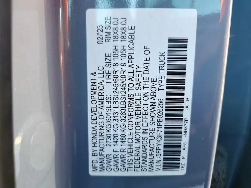 2023 HONDA RIDGELINE RTL-E  