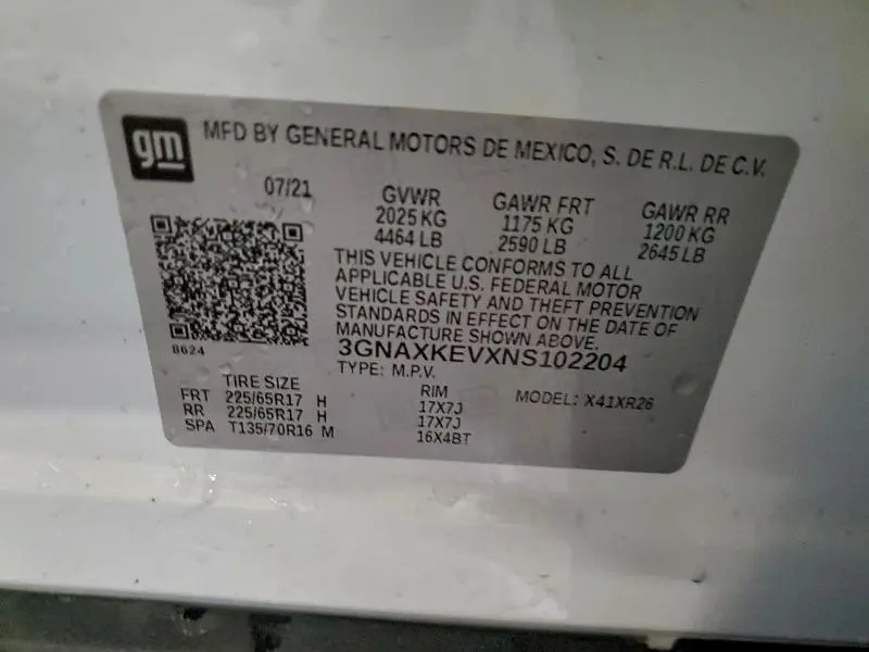 2022 CHEVROLET EQUINOX LT  