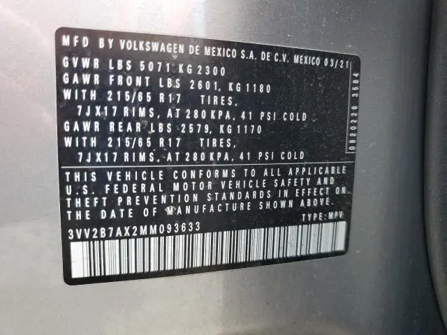 2021 VOLKSWAGEN TIGUAN SE  