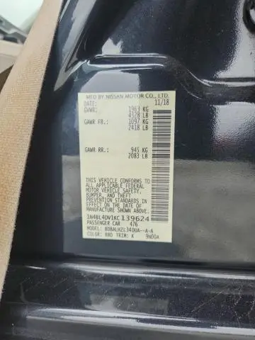 2019 NISSAN ALTIMA SV  