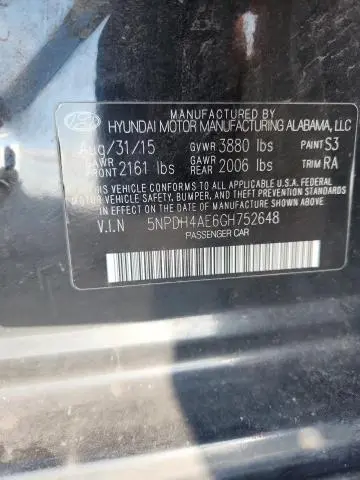 2016 HYUNDAI ELANTRA SE  