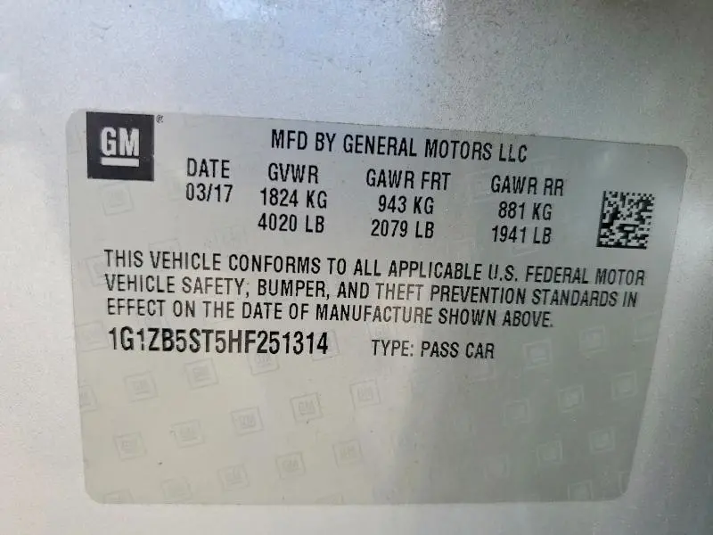 2017 CHEVROLET MALIBU LS  