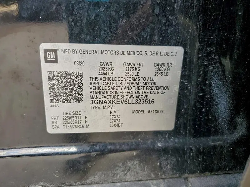 2020 CHEVROLET EQUINOX LT  