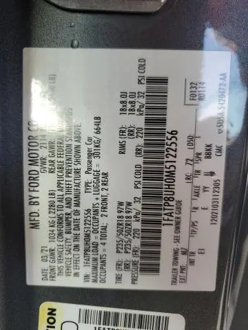 2021 FORD MUSTANG   