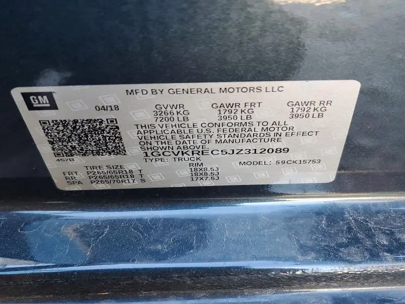 2018 CHEVROLET SILVERADO K1500 LT  