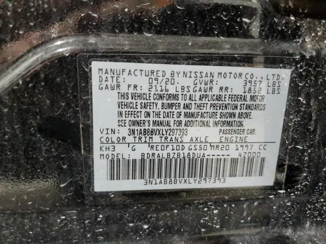 2020 NISSAN SENTRA S  