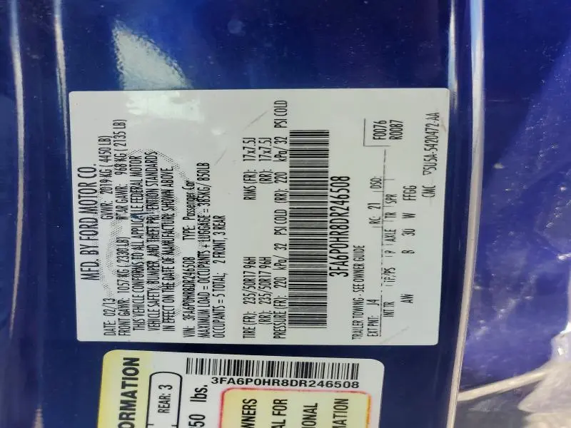 2013 FORD FUSION SE  