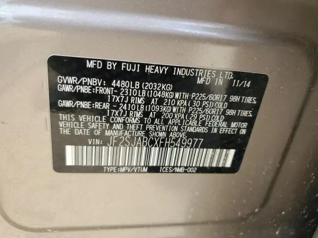 2015 SUBARU FORESTER 2.5I  