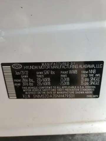 2022 HYUNDAI SANTA FE SEL  