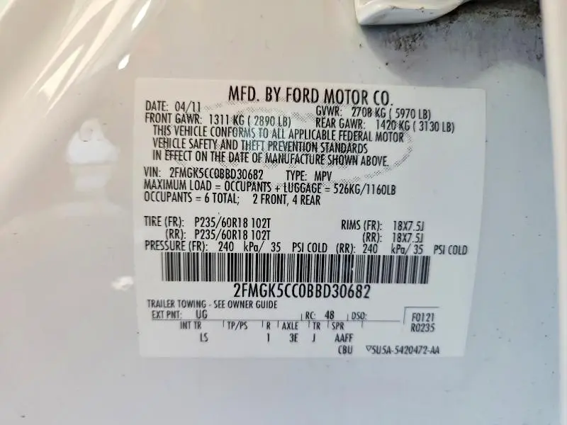 2011 FORD FLEX SEL  