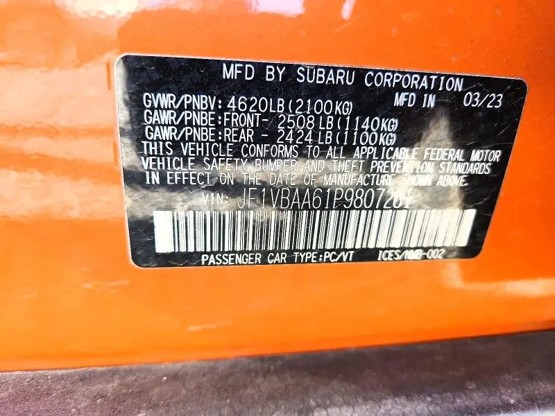 2023 SUBARU WRX   