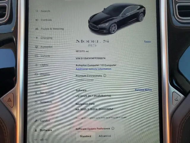 2015 TESLA MODEL S 85  