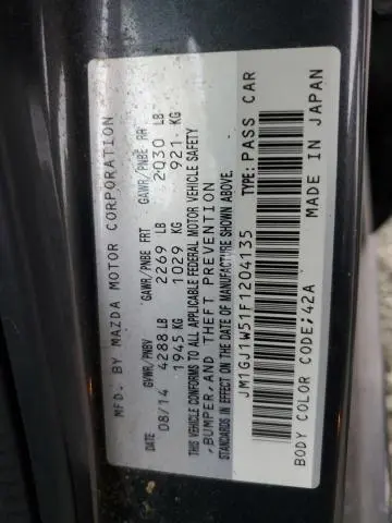 2015 MAZDA 6 GRAND TOURING  