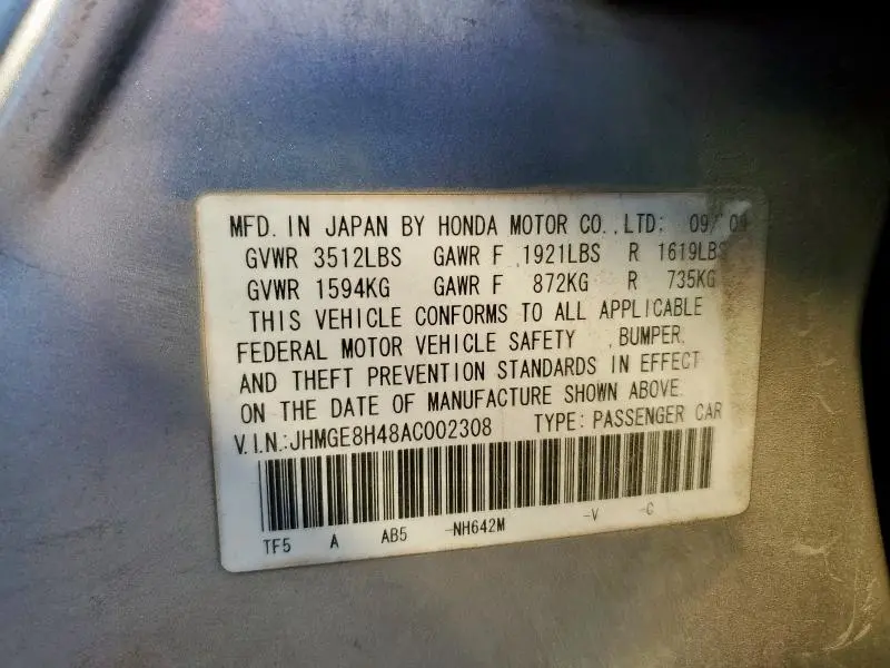 2010 HONDA FIT SPORT  