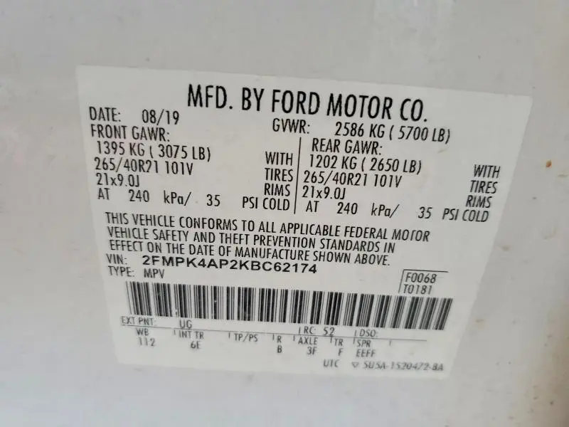2019 FORD EDGE ST  