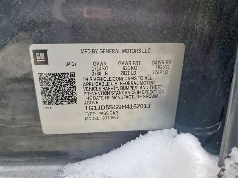 2017 CHEVROLET SONIC LT  