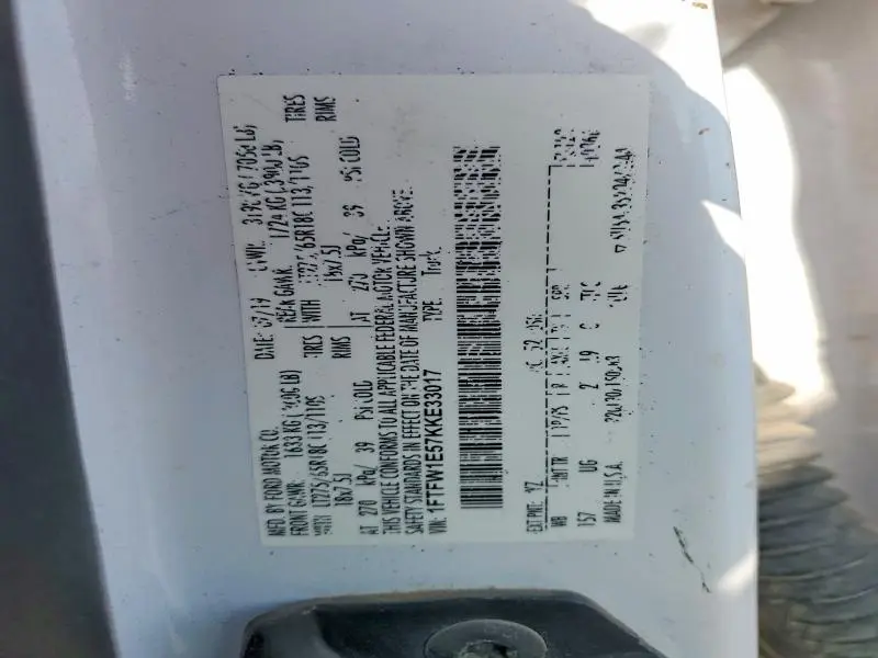 2019 FORD F150 XLT 4WD 5.0L V8 CREW CAB
