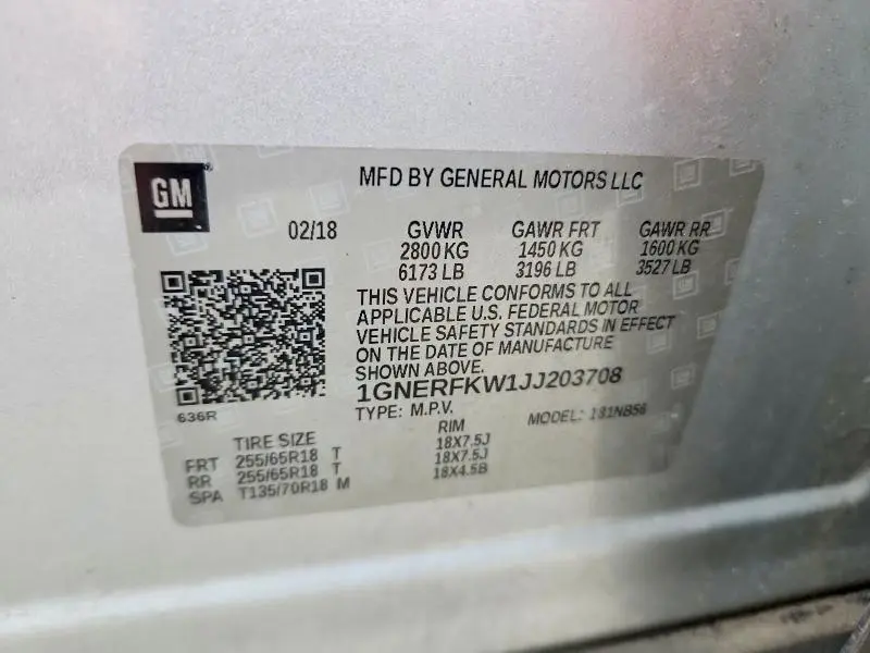 2018 CHEVROLET TRAVERSE LS  