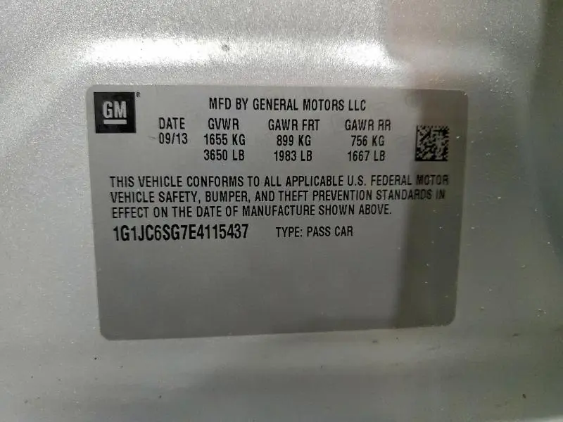 2014 CHEVROLET SONIC LT  