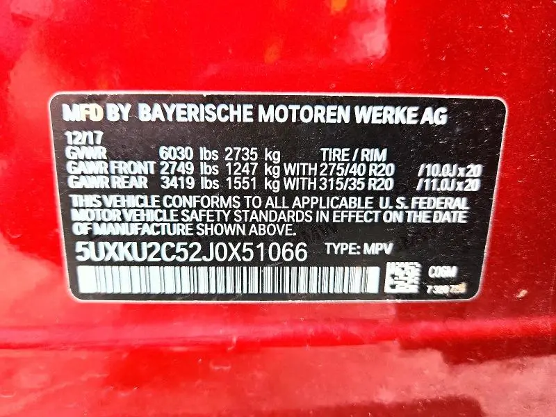 2018 BMW X6 XDRIVE35I  