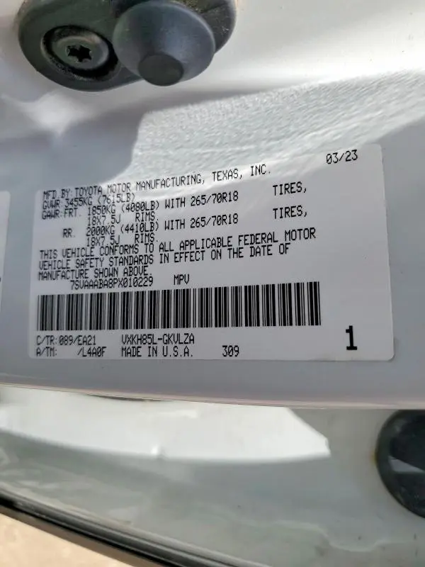 2023 TOYOTA SEQUOIA LIMITED  