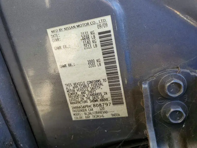 2010 NISSAN MAXIMA 3.5 S  