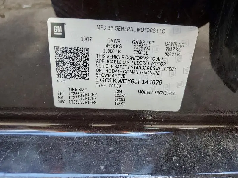 2018 CHEVROLET SILVERADO K2500 HEAVY DUTY LTZ  