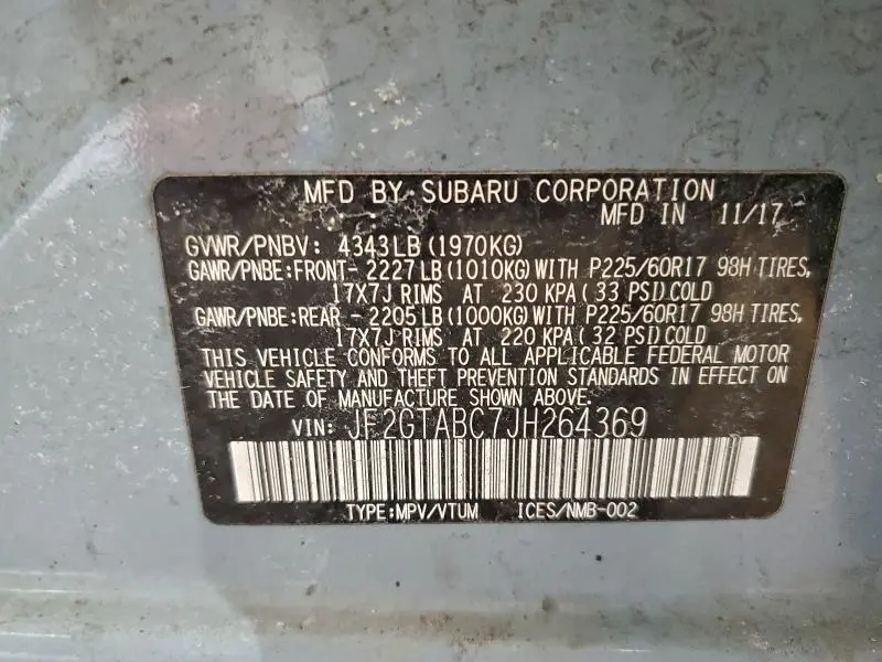 2018 SUBARU CROSSTREK PREMIUM  