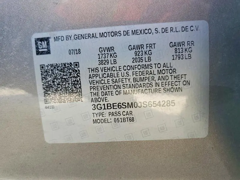 2018 CHEVROLET CRUZE LT  